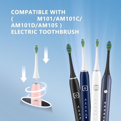 7am2m Electric Toothbrush Replacement Heads, 10 Pack, White