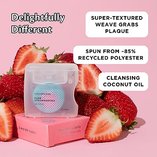 Kid-Friendly Cocofloss Dental Floss with Coconut Oil & Strawberry Scent